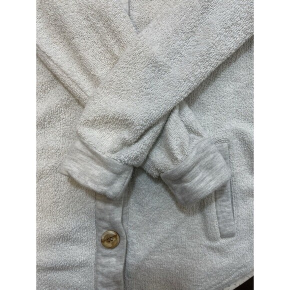 Soft Surroundings Women Small Teri Cloth Grey Jacket Shacket Sweater Nordstrom - Picture 10 of 11